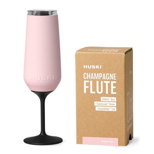 image of Huski Powder Pink Champagne Flute Stemware 